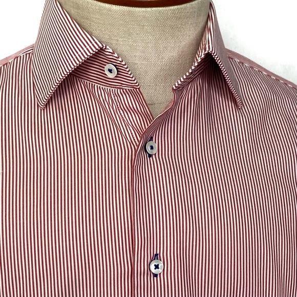 Tommy Hilfiger Other - Tommy Hilfiger Men’s Fitted Striped Long Sleeve Button Down Dress Shirt Large